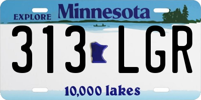 MN license plate 313LGR