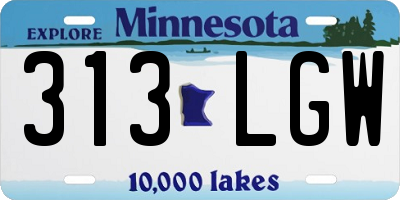MN license plate 313LGW