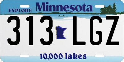 MN license plate 313LGZ
