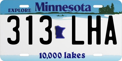 MN license plate 313LHA
