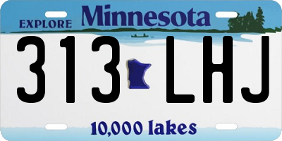 MN license plate 313LHJ