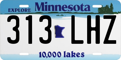 MN license plate 313LHZ