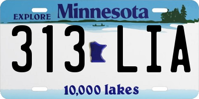 MN license plate 313LIA