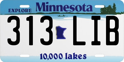 MN license plate 313LIB