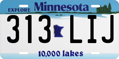 MN license plate 313LIJ