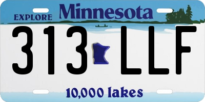 MN license plate 313LLF