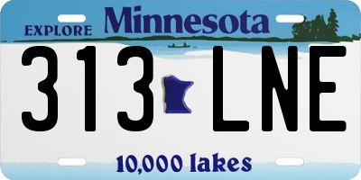 MN license plate 313LNE
