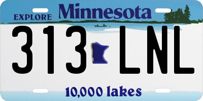 MN license plate 313LNL