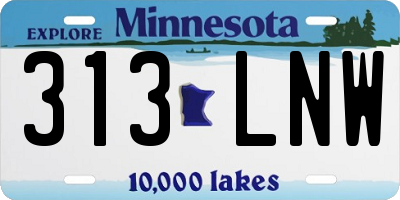 MN license plate 313LNW