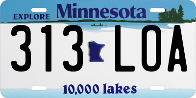 MN license plate 313LOA