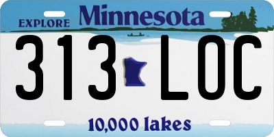 MN license plate 313LOC