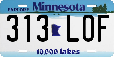 MN license plate 313LOF