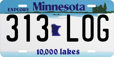 MN license plate 313LOG