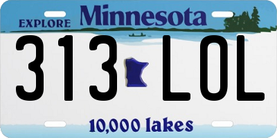 MN license plate 313LOL