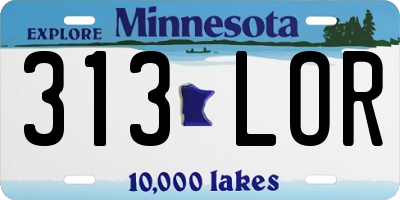 MN license plate 313LOR
