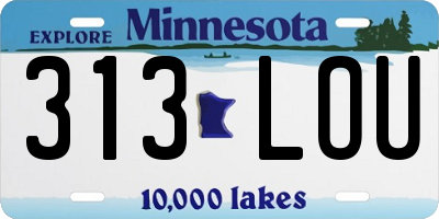 MN license plate 313LOU