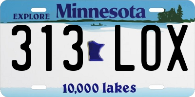 MN license plate 313LOX