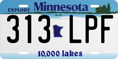 MN license plate 313LPF