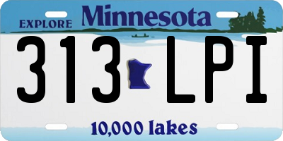 MN license plate 313LPI