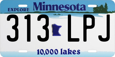 MN license plate 313LPJ