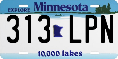 MN license plate 313LPN