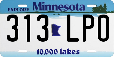 MN license plate 313LPO