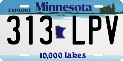 MN license plate 313LPV