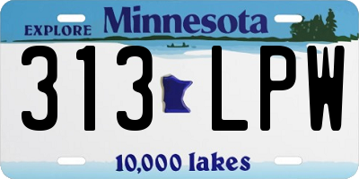 MN license plate 313LPW