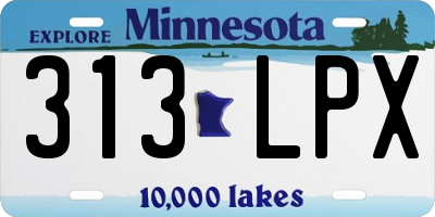 MN license plate 313LPX