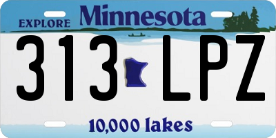MN license plate 313LPZ