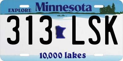 MN license plate 313LSK