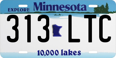 MN license plate 313LTC
