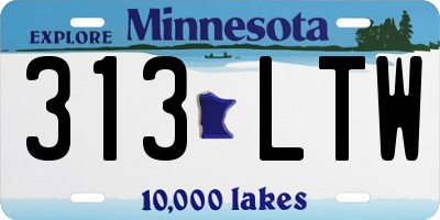 MN license plate 313LTW