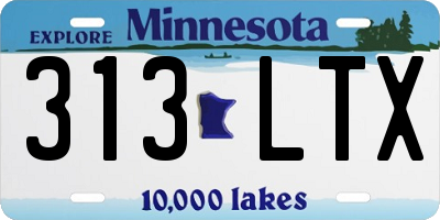 MN license plate 313LTX