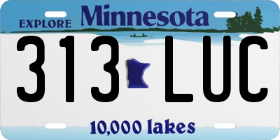 MN license plate 313LUC