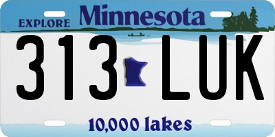MN license plate 313LUK
