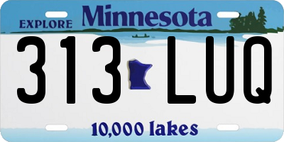 MN license plate 313LUQ