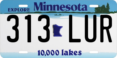 MN license plate 313LUR
