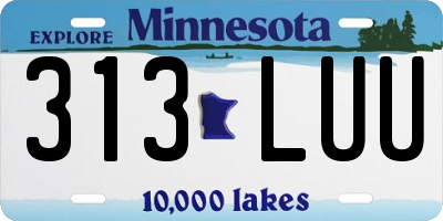MN license plate 313LUU