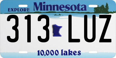 MN license plate 313LUZ