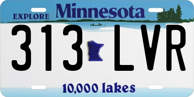 MN license plate 313LVR