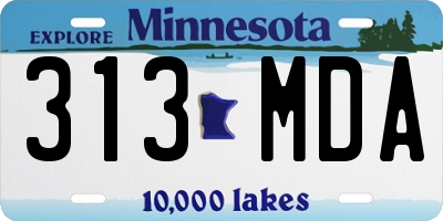 MN license plate 313MDA