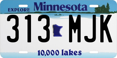 MN license plate 313MJK