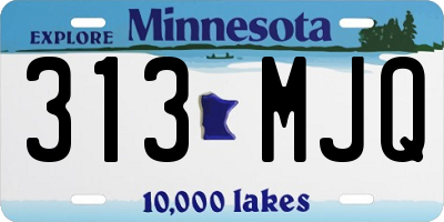 MN license plate 313MJQ