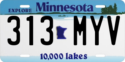 MN license plate 313MYV