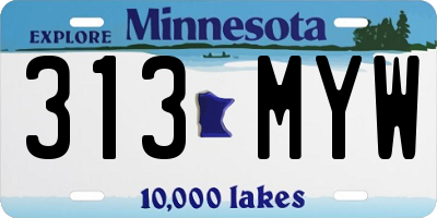 MN license plate 313MYW