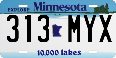 MN license plate 313MYX