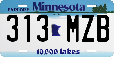 MN license plate 313MZB
