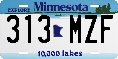 MN license plate 313MZF