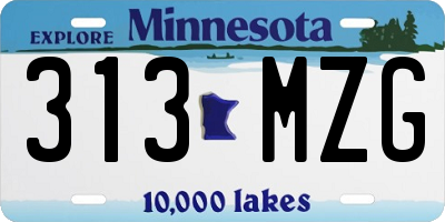 MN license plate 313MZG